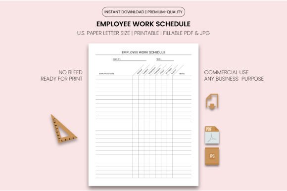 Download Printable Employee Work Schedule - Premium Bundle