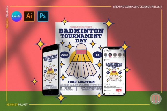 Download Badminton Tournament Day Flyer Template - Men Collection