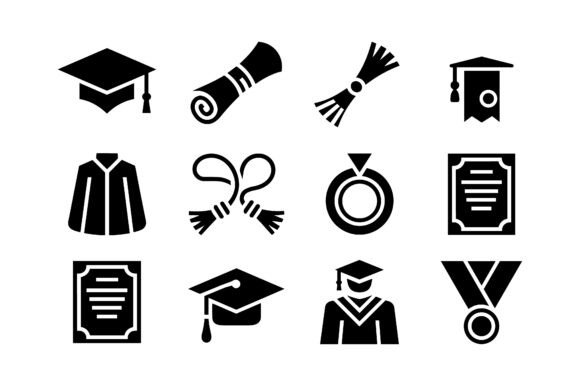 Download Graduation &amp; Commencement Icon Set EPS - Men Collection