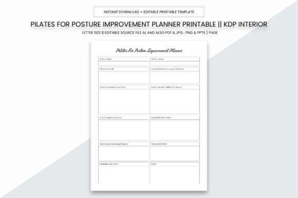 Download Pilates for Posture Improvement Planner - Men Collection