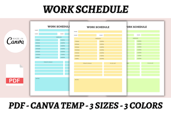 Download Work Schedule Canva Template - Work schedule Collection
