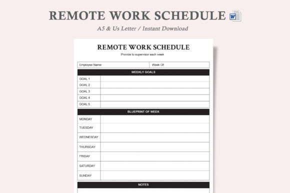 Download Remote Work Schedule,HR Templates - Work schedule Collection