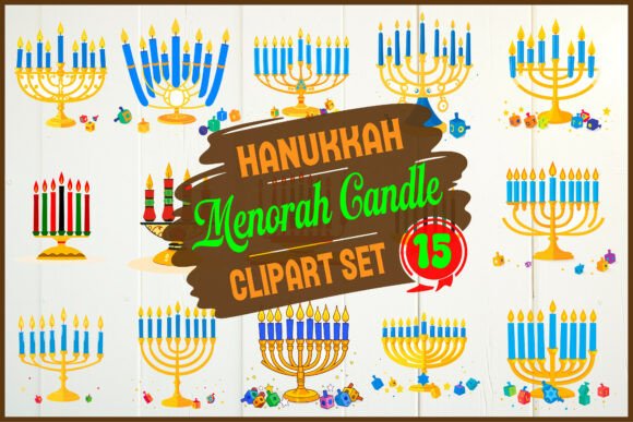 Download Hanukkah Menorah Candle Clipart Bundle - Men Collection