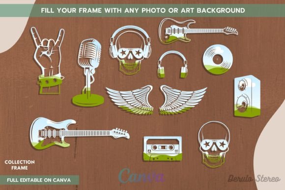 Download Rock and Roll Music Elements Canva Frame - Men Collection